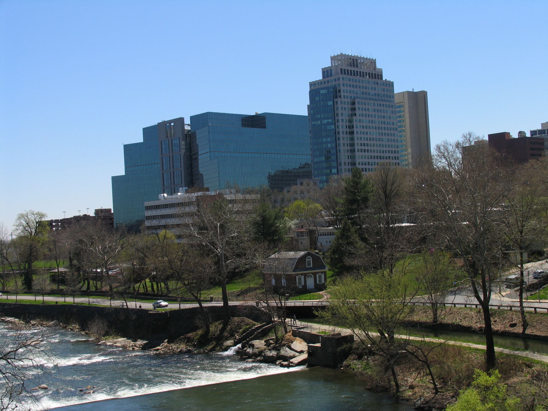 Downtown Wilmington skyline above the Brandywine River, Delaware